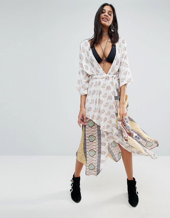 Raga Golden Hour Printed Wrap Midi Dress - Multi