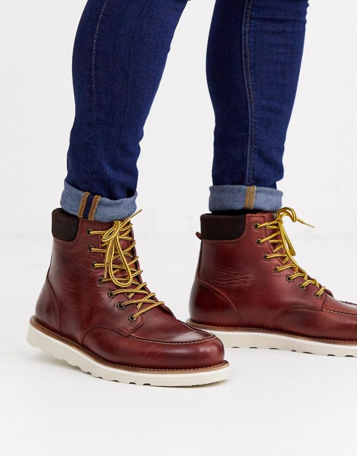 Office Idyllic Heritage Boots In Brown Leather