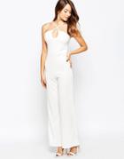 Daisy Street Jumpsuit With Keyhole Detail - White