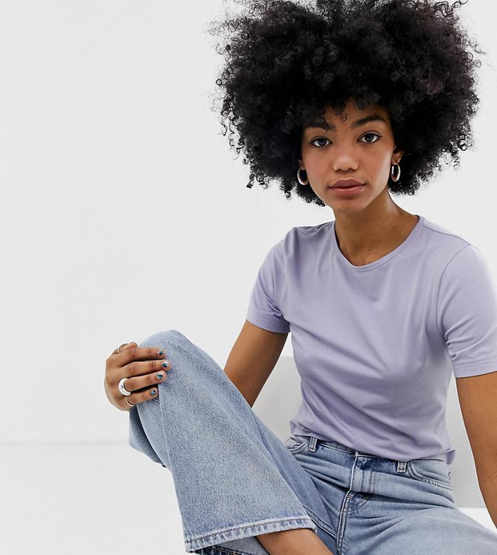 Weekday Crew Neck T-shirt In Lilac-purple