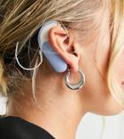 Asos Design Silver Plated Hoop Earrings In Curve Shape