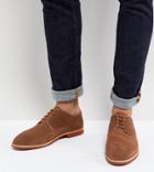 Silver Street Wide Fit Duke Derby Shoes In Tan Suede - Tan