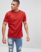 Asos Design Relaxed Fit T-shirt In Orange - Red