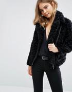 Samsoe & Samsoe Faux Shearling Phin Jacket - Black