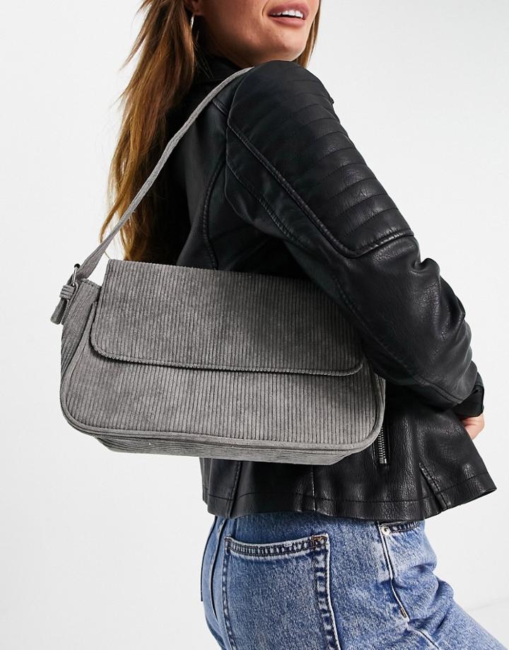 Svnx Cord Shoulder Bag In Gray-grey