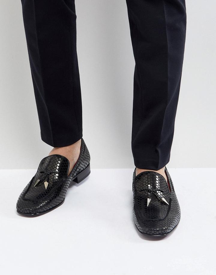 Jeffery West Jung Tassel Loafers In Black - Black