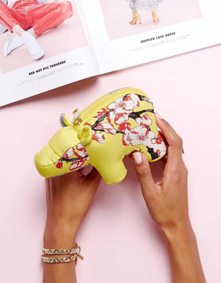 Asos Chinoiserie Print Soft Hippo Coin Purse - Multi