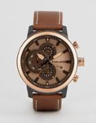 Police Brown Watch With Brown Dial - Brown