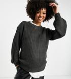 New Look Maternity Volume Sleeve Sweater In Gray