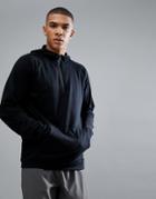 New Look Sport Hoodie With Zip In Black - Black