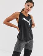 Puma Training Vest Top In Black With Back Detail - Black