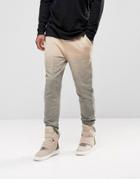 Asos Skinny Joggers In Dip Dye - Beige