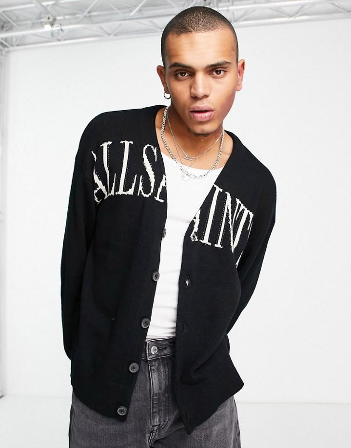 Allsaints Split Saints Cardigan In Black