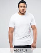 Asos Plus Longline Muscle T-shirt In White - White