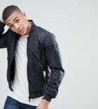 Replay Logo Reversible Bomber Jacket In Black Exclusive At Asos - Black