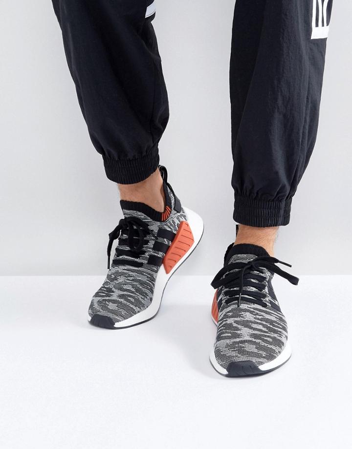 Adidas Originals Nmd R2 Primeknit Sneakers In Black By9409 - Black