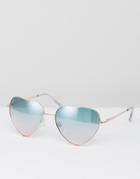 7x Heart Shaped Sunglasses With Tinted Lense - Multi