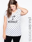 Nvme Plus Mermaid T-shirt In Polka Dot - White