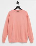 Asos Design Organic Cotton Oversized Sweatshirt In Blush-pink