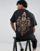 Hnr Ldn Back Print T-shirt In Oversized - Black