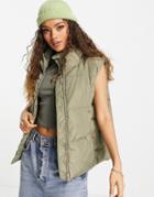 New Look Petite Vest In Mid Green