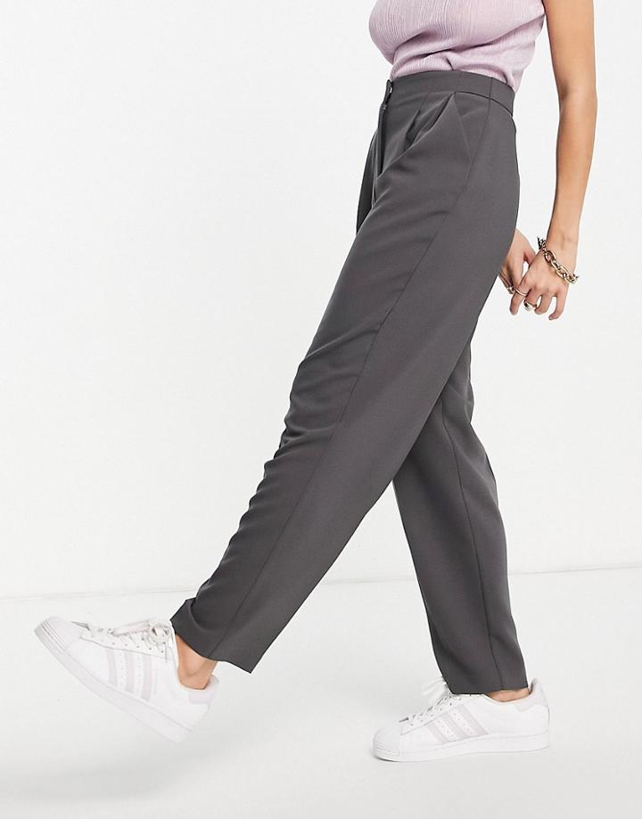 Asos Design Soft Slouch Mom Pants In Gray
