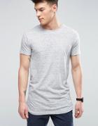 D-struct Textured Snow Marl Long Line T-shirt - Gray