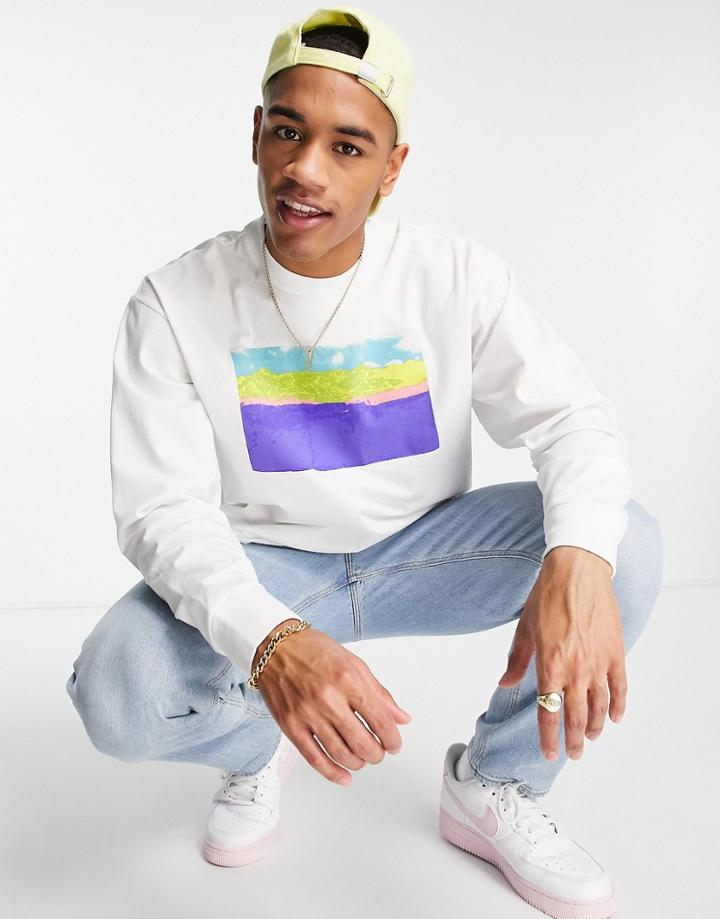 Levi's Skate Long Sleeve T-shirt With Chest Placement Print In White