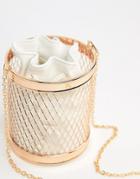 Asos Caged Bucket Bag With Inner Pouch - Gold