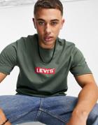 Levi's Relaxed Fit T-shirt In Green With Front Box Tab Logo