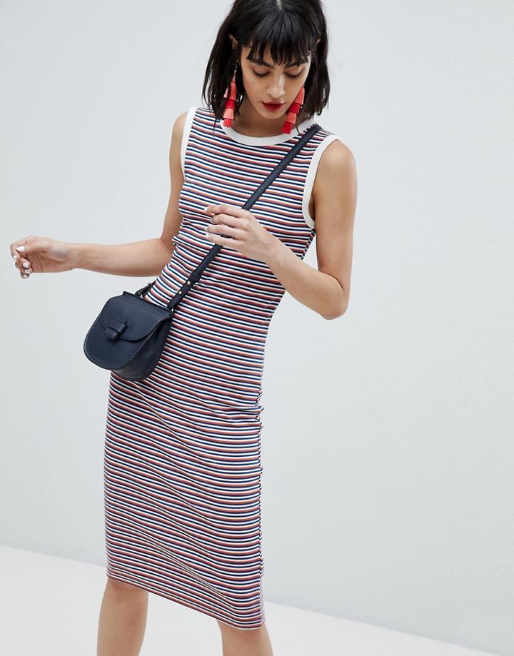 Esprit Stripe Sleeveless Jersey Dress - Multi