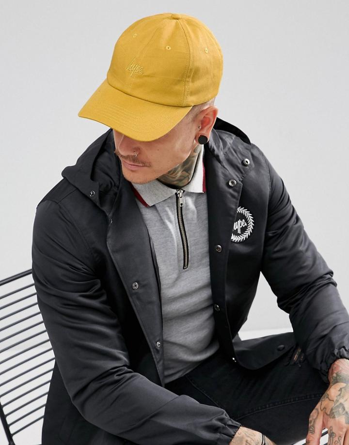 Hype Baseball Cap In Mustard - Yellow
