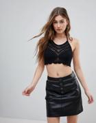 Lasula Festival Crochet Crop Top - Black