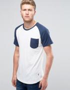 Ringspun Raglan Pocket T-shirt With Curved Hem - White
