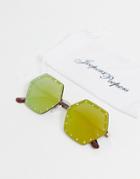 Jeepers Peepers Women's Crystal Detail Square Sunglasses-brown