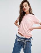 Adidas Originals Pink Three Stripe Boyfriend T-shirt - Pink