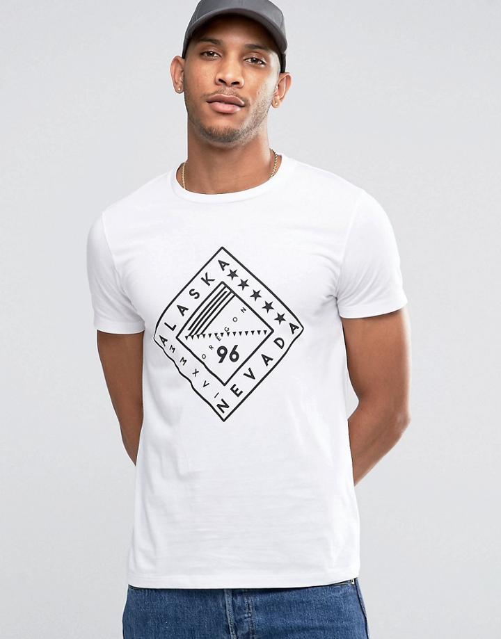 Asos T-shirt With Text Diamond Print - White