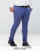 Asos Plus Super Skinny Suit Pants In Blue - Blue