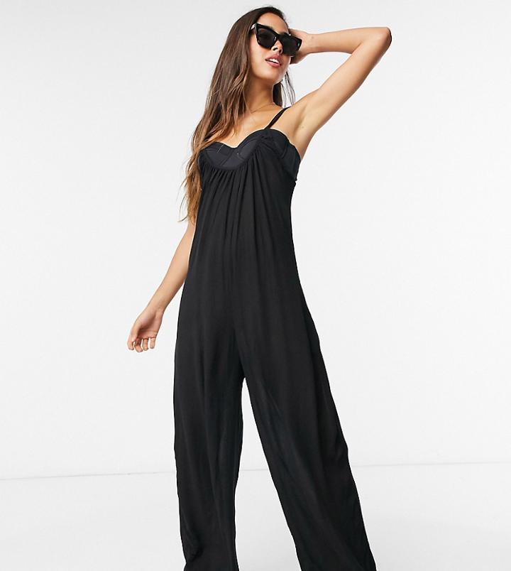 Esmee Exclusive Relaxed Beach Jumpsuit In Black