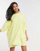 Asos Design Oversized T-shirt Dress In Yellow