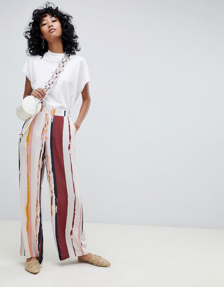 Ichi Brush Stroke Print Pants - Multi