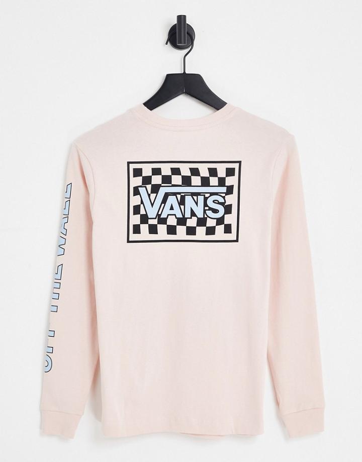 Vans Oversized Long Sleeve T-shirt With Sleeve Print In Pink