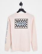 Vans Oversized Long Sleeve T-shirt With Sleeve Print In Pink