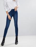 Vero Moda Slim Jeans With Velvet Trim - Blue