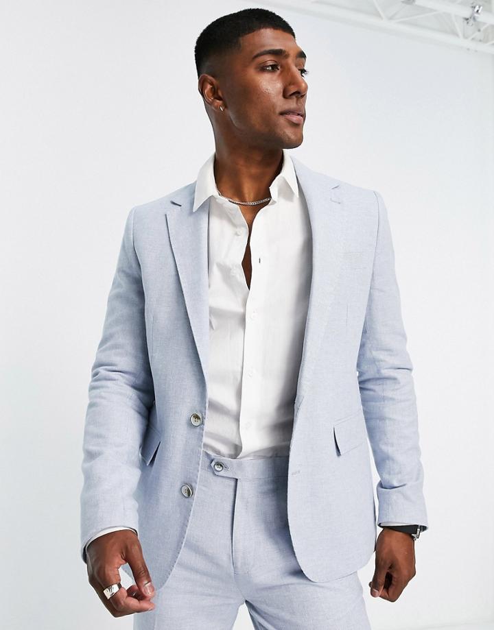 Gianni Feraud Skinny Fit Suit Jacket In Light Blue