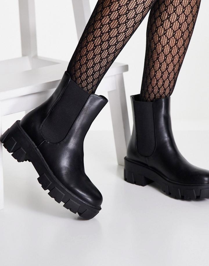 Glamorous Chunky Chelsea Boots In Black