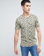 Only & Sons Fitted T-shirt With All Over Print - Green