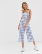 Nobody's Child Cami Jumpsuit In Gingham-blue