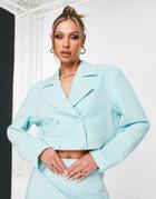 Na-kd Cropped Boxy Blazer In Light Blue - Part Of A Set