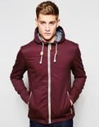 Brave Soul Hooded Jacket With Toggles - Red
